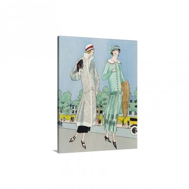 Promenading, fashion plate from Art, Gout, Beaute, Pub. Paris, 1920's Wall Art - Canvas - Gallery Wrap 