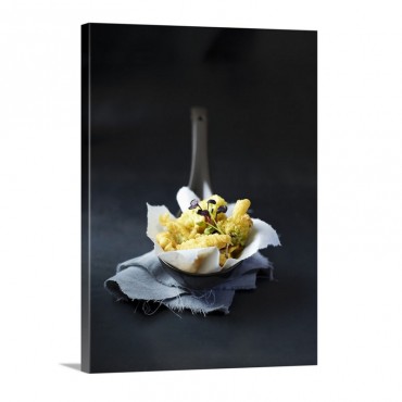 Tempura With Cress On A Spoon Wall Art - Canvas - Gallery Wrap