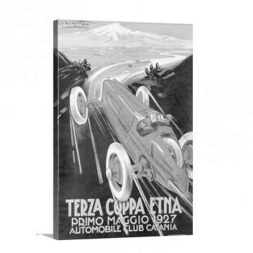 Terza Coppa Etna Auto Road Rally Vintage Poster By Franco Codognato Wall Art - Canvas - Gallery Wrap