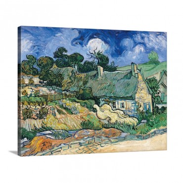 Thatched Cottages At Cordeville By Vincent Van Gogh 1890 Musee D'Orsay Paris France Wall Art - Canvas - Gallery Wrap