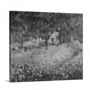 The Artist's Garden At Giverny 1900 By French Impressionist Claude Monet Wall Art - Canvas - Gallery Wrap