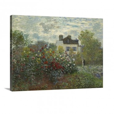 The Artist's Garden In Argenteuil By Claude Monet 1873 Wall Art - Canvas - Gallery Wrap