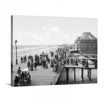 The Board Walk Atlantic City New Jersey Vintage Photograph Wall Art - Canvas - Gallery Wrap