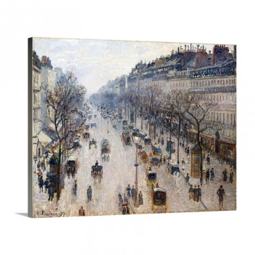 The Boulevard Montmartre On A Winter Morning Wall Art - Canvas - Gallery Wrap