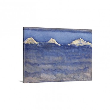 The Eiger Monch And Jungfrau Peaks Above The Foggy Sea By Ferdinand Hodler Wall Art - Canvas - Gallery Wrap