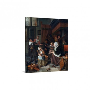 The Feast Of St Nicholas Christmas By Jan Steen Wall Art - Canvas - Gallery Wrap