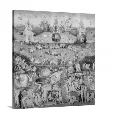 The Garden Of Earthly Delights Allegory Of Luxury Central Panel Of Triptych Wall Art - Canvas - Gallery Wrap