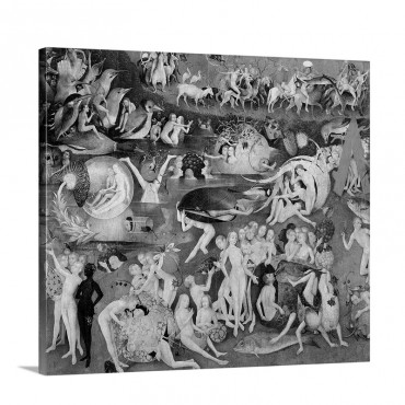 The Garden Of Earthly Delights Allegory Of Luxury Central Panel Of Triptych C 1500 Wall Art - Canvas - Gallery Wrap