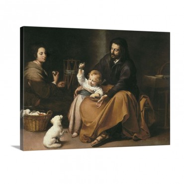 The Holy Family With The Little Bird Wall Art - Canvas - Gallery Wrap