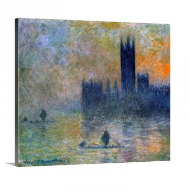 The Houses Of Parliament Effect Of Fog Wall Art - Canvas - Gallery Wrap