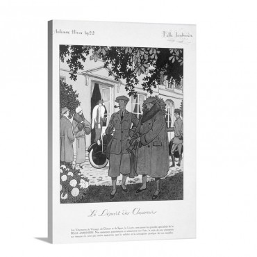 The Hunters On Their Way Illustration From La Belle Jardinere 1922 Wall Art - Canvas - Gallery Wrap