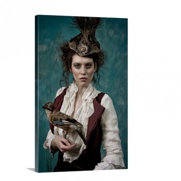 The Lady And The Bird Wall Art - Canvas - Gallery Wrap