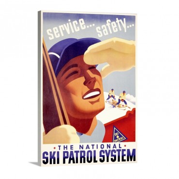 The National Ski Patrol System Vintage Poster Wall Art - Canvas - Gallery Wrap