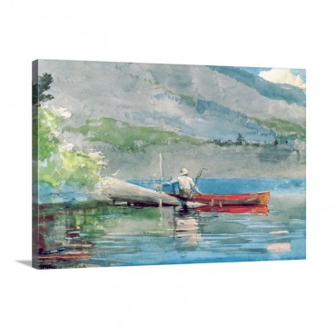 The Red Canoe 1884 Wall Art - Canvas - Gallery Wrap