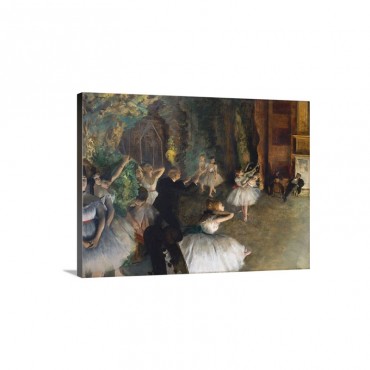 The Rehearsal Of The Ballet Onstage Wall Art - Canvas - Gallery Wrap