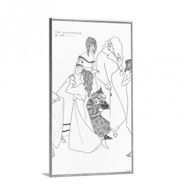 The Repentance Of Mrs Illustration From The Yellow Book C 1896 Wall Art - Canvas - Gallery Wrap