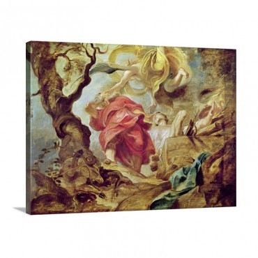 The Sacrifice Of Isaac Sketch For Section Of Ceiling In The Jesuit Church  Antwerp 1620 21 Wall Art - Canvas - Gallery Wrap