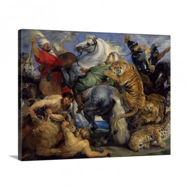 The Tiger Hunt 1616 By Peter Paul Rubens Flemish Oil On Canvas Wall Art - Canvas - Gallery Wrap