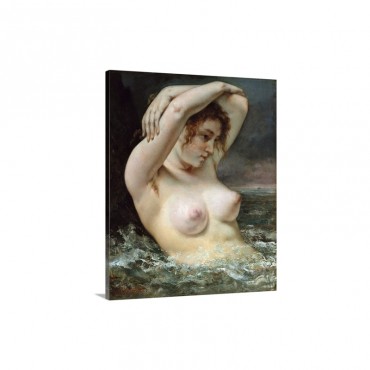 The Woman In The Waves By Gustave Courbet Wall Art - Canvas - Gallery Wrap