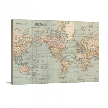 The World Vintage Map Wall Art - Canvas - Gallery Wrap