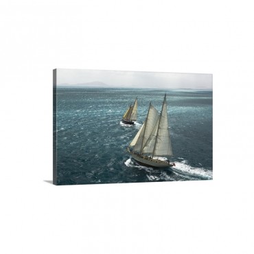 The Sailing Vessels Ocean Star And Argo Sailing In A Stiff Breeze Wall Art - Canvas - Gallery Wrap