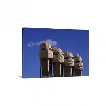 The Strangely Shaped Rooftop Chimneys Of La Pedrera Designed By Gaudi Wall Art - Canvas - Gallery Wrap