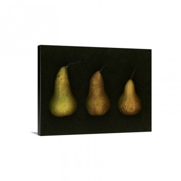Three Golden Pears Wall Art - Canvas - Gallery Wrap