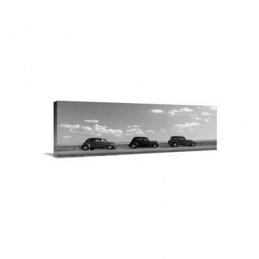 Three Hot Rods Moving On A Highway Route 66 Wall Art - Canvas - Gallery Wrap