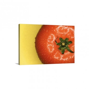 Tomato With Water Droplets Wall Art - Canvas - Gallery Wrap