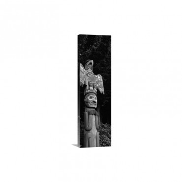 Totem Pole In A Forest Totem Bight State Historical Park Ketchikan Alaska Wall Art - Canvas - Gallery Wrap