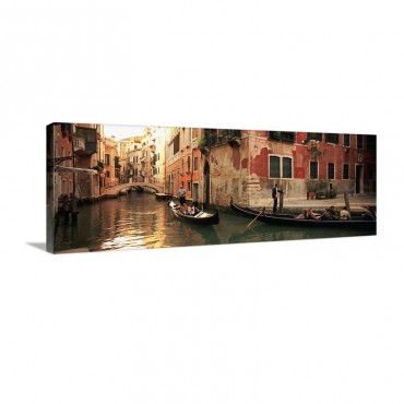 Tourists In A Gondola Venice Italy Wall Art - Canvas - Gallery Wrap
