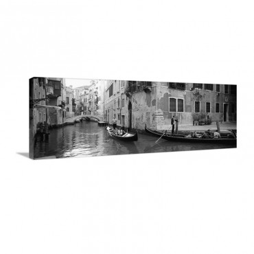 Tourists In A Gondola Venice Italy Wall Art - Canvas - Gallery Wrap