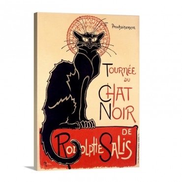 Tournee Du Chat Noir Vintage Poster By Theophile Alexandre Steinlen Wall Art - Canvas - Gallery Wrap