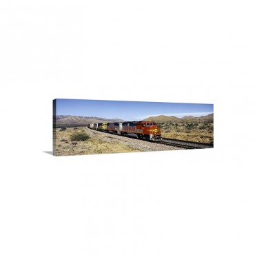 Train On A Railroad Track Santa Fe Railroad Arizona Wall Art - Canvas - Gallery Wrap