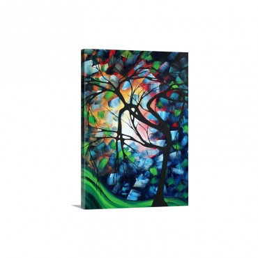 Tree Maze Bold Colorful Modern Tree Painting Wall Art - Canvas - Gallery Wrap