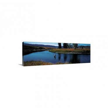 Trout Fisherman Slough Creek Yellowstone National Park WY Wall Art - Canvas - Gallery Wrap