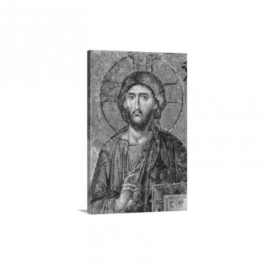 Turkey Istanbul Mosaic Of Christ Pantocrator In Haghia Sophia Mosque Wall Art - Canvas - Gallery Wrap