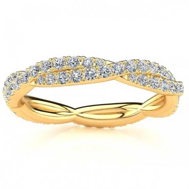 Twist Diamond Ring - Yellow Gold