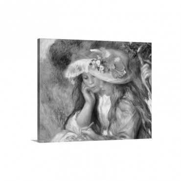 Two Girls Drawing By Pierre Auguste Renoir Wall Art - Canvas - Gallery Wrap