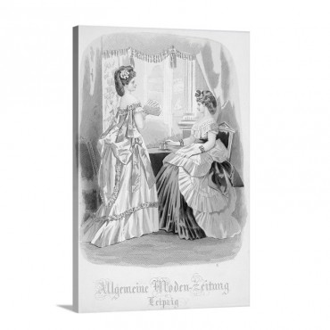 Two Ladies Fashion Plate From The Allgemeine Moden Zeitung  Leipzig 1872 Wall Art - Canvas - Gallery Wrap