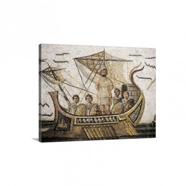 Ulysses And The Sirens Roman Mosaic Wall Art - Canvas - Gallery Wrap
