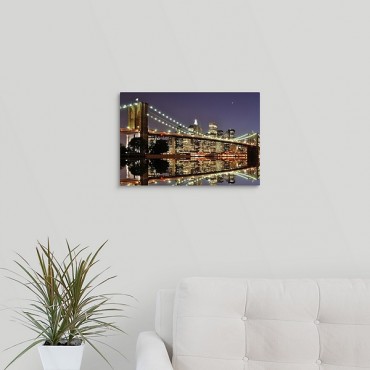Brooklyn Bridge At Night In New York City