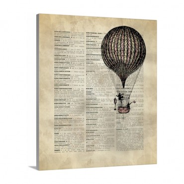 Vintage Dictionary Art Hot Air Balloon 2