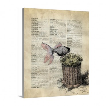 Vintage Dictionary Art Fish And Anemone