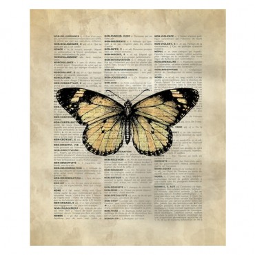 Vintage Dictionary Art Butterfly I