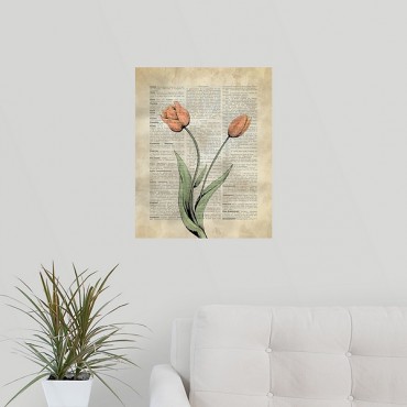 Vintage Dictionary Art Tulips
