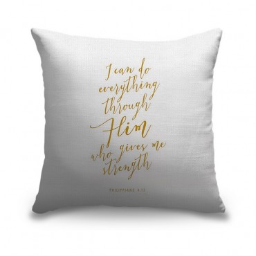 Philippians 4 13 Scripture Art In Gold And  White