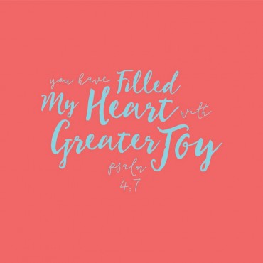 Psalm 4 7 Scripture Art In Teal And Coral