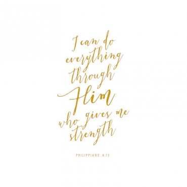 Philippians 4 13 Scripture Art In Gold And  White
