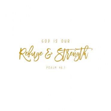 Psalm 46 1 Scripture Art In Gold And White